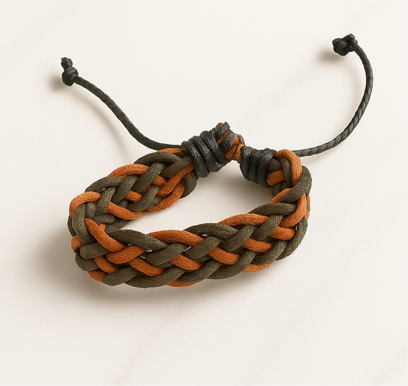 Bracciale intrecciato in corda regolabile