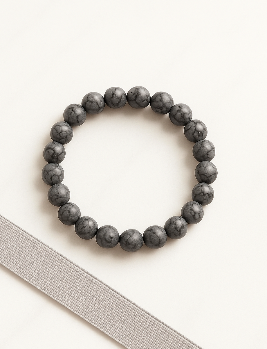 Bracciale in howlite grigia