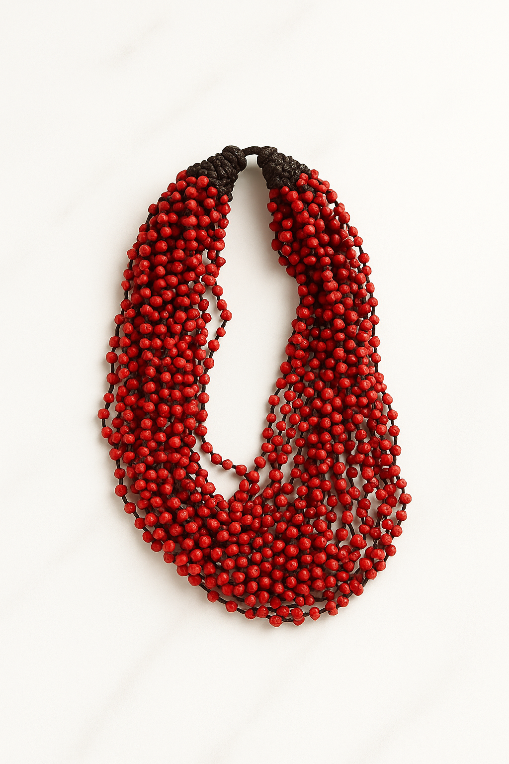 Collana di perline multistrato rosso