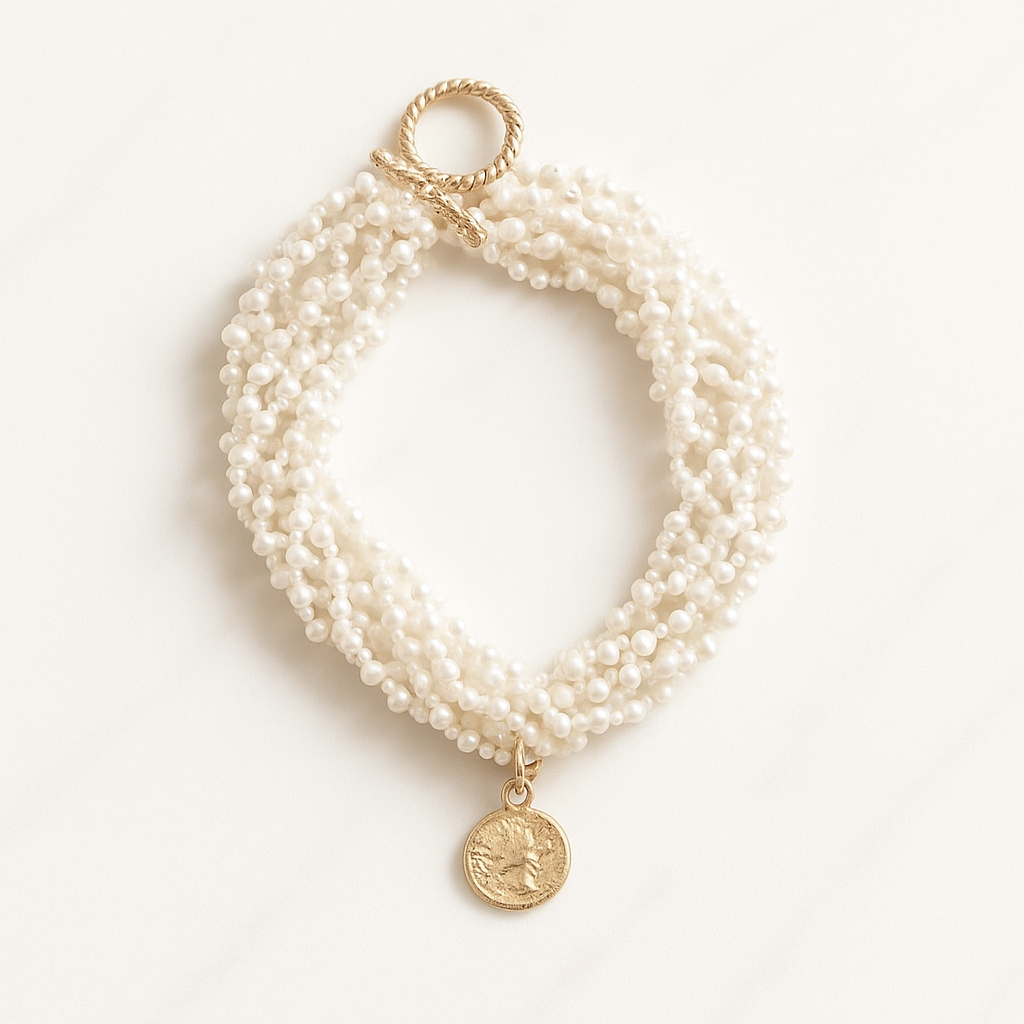 Bracciale multifilo di perle