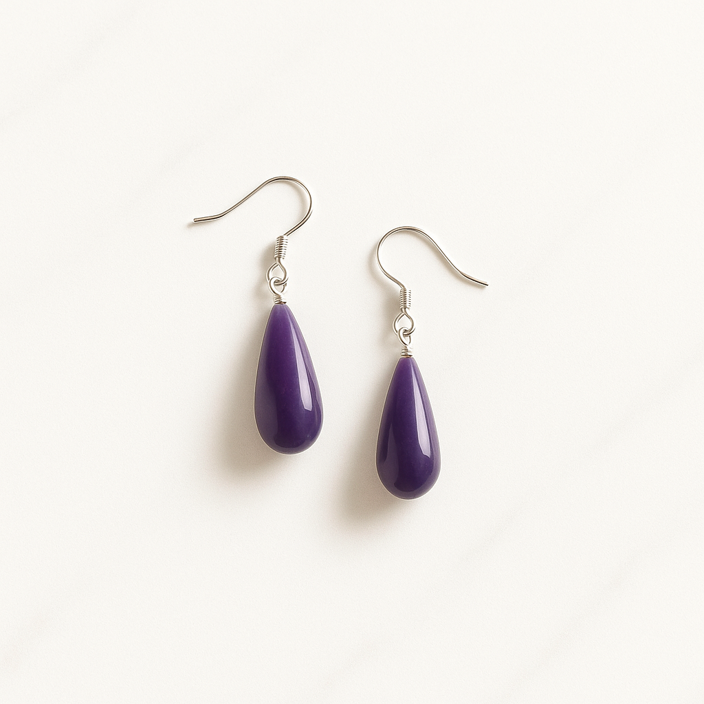 Orecchini a pendenti a goccia viola