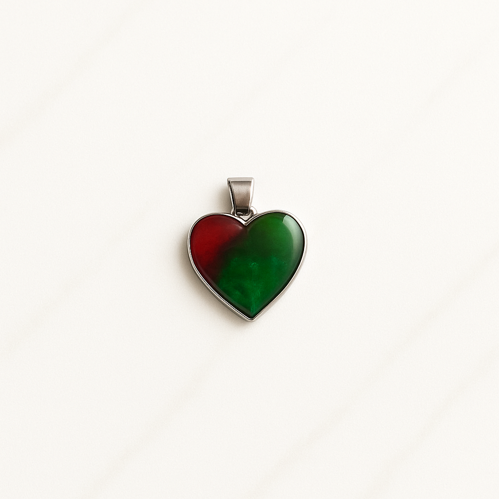 Cuore bicolore rosso e verde
