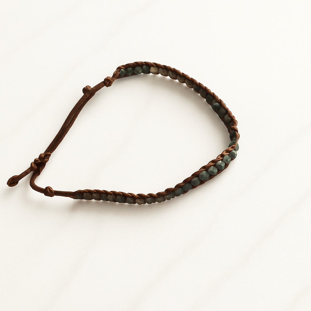 Bracciale macramé con perline