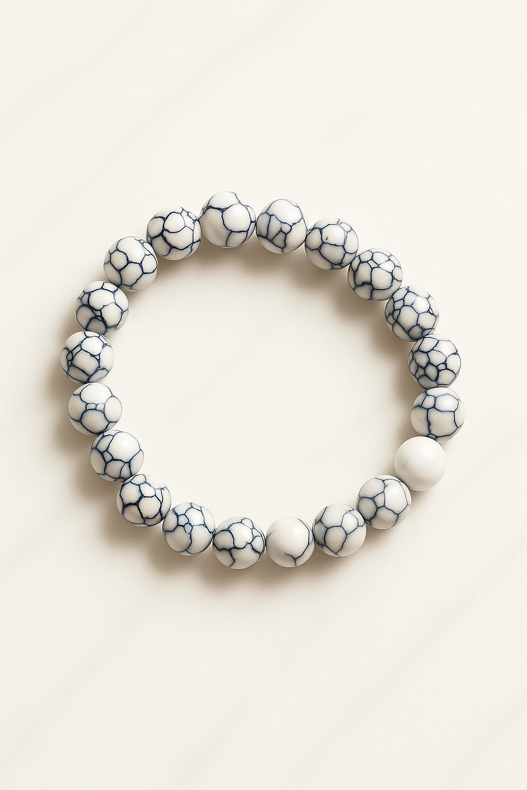 Bracciale di howlite bianca